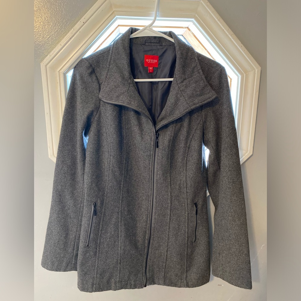 GUESS Women's Charcoal Trench Coat